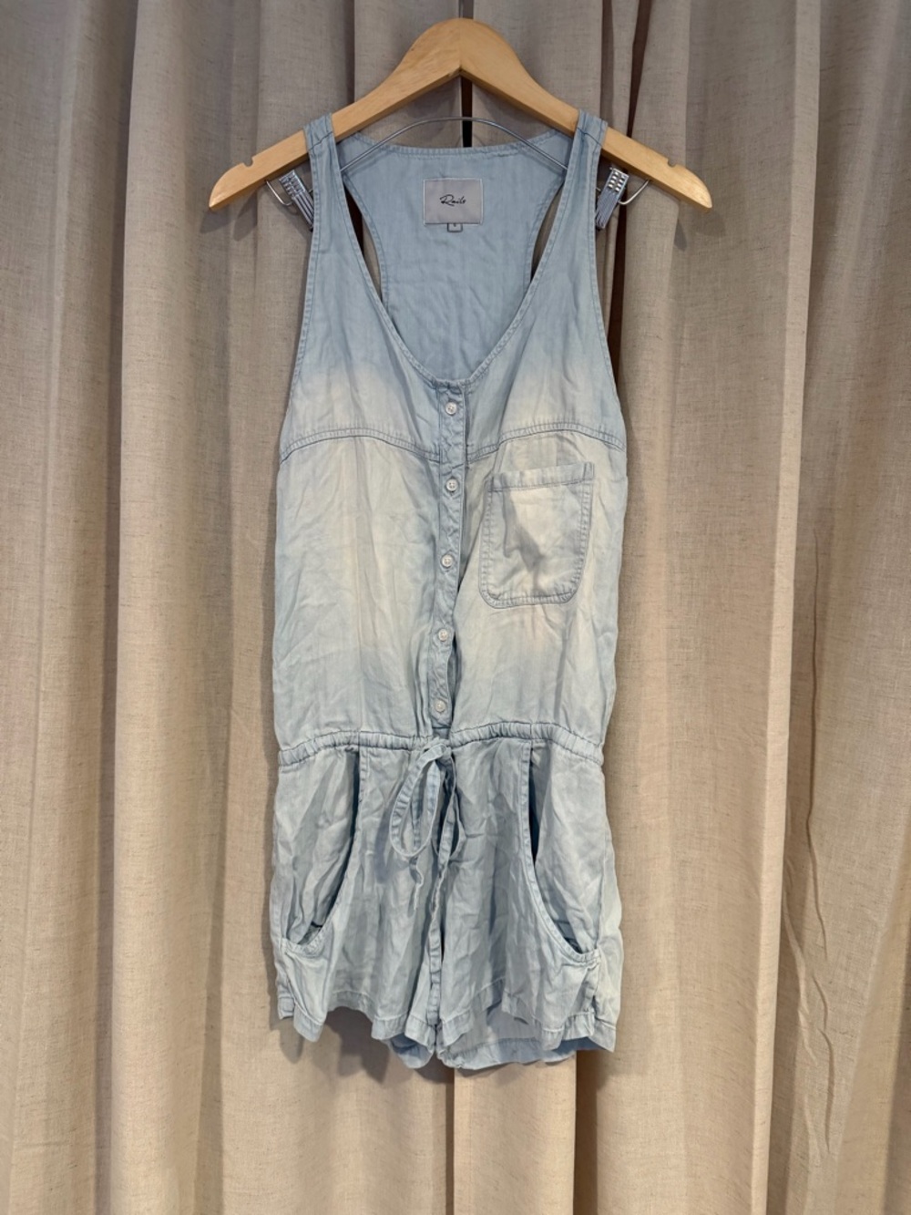 Rails Clothing Light Blue Sleeveless Denim Romper Small lyocell super soft